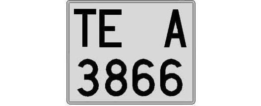 TE3866A matricula cuadrada