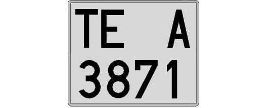 TE3871A matricula cuadrada