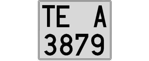 TE3879A matricula cuadrada