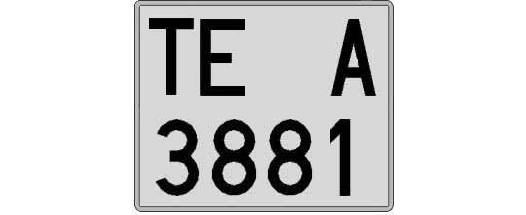 TE3881A matricula cuadrada