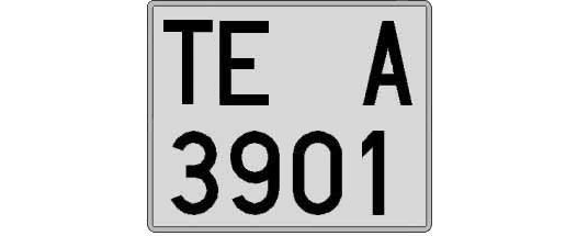 TE3901A matricula cuadrada