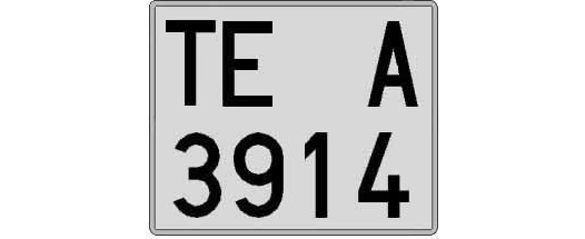 TE3914A matricula cuadrada