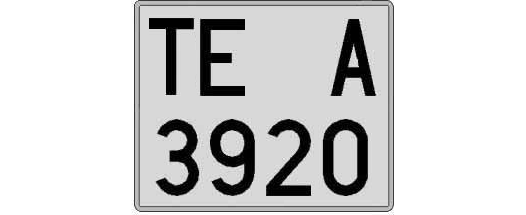 TE3920A matricula cuadrada