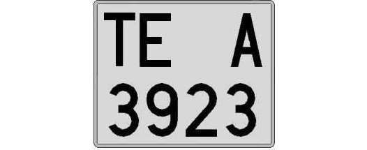 TE3923A matricula cuadrada