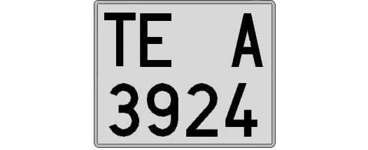TE3924A matricula cuadrada
