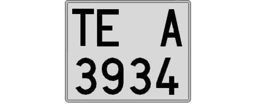 TE3934A matricula cuadrada