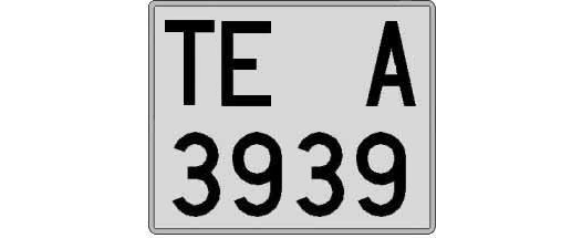 TE3939A matricula cuadrada