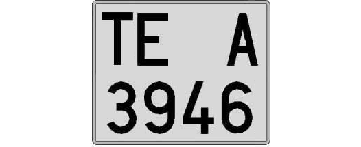 TE3946A matricula cuadrada