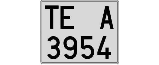 TE3954A matricula cuadrada