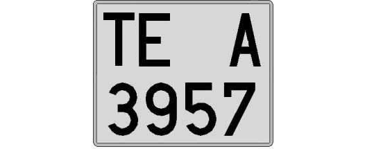 TE3957A matricula cuadrada
