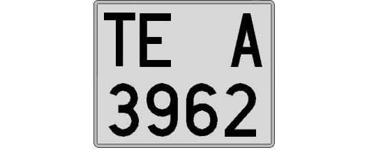 TE3962A matricula cuadrada
