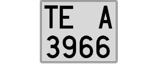 TE3966A matricula cuadrada