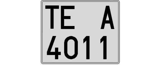 TE4011A matricula cuadrada