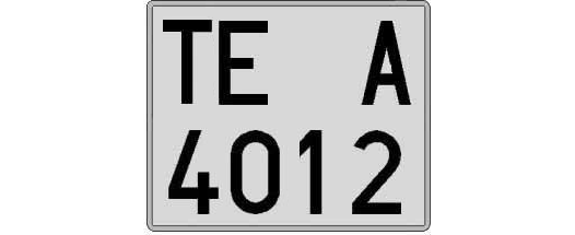 TE4012A matricula cuadrada