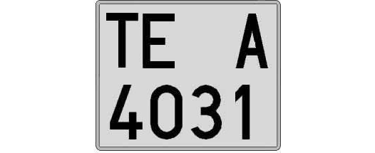 TE4031A matricula cuadrada