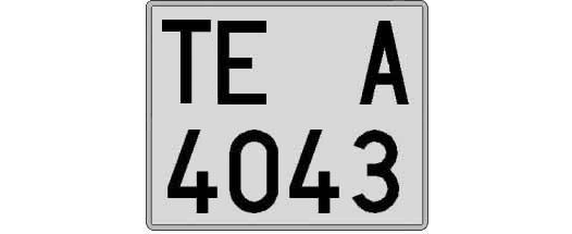 TE4043A matricula cuadrada