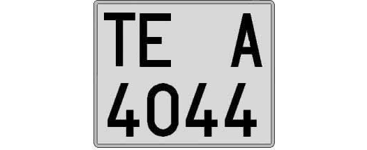 TE4044A matricula cuadrada