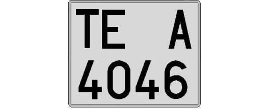 TE4046A matricula cuadrada