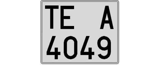 TE4049A matricula cuadrada