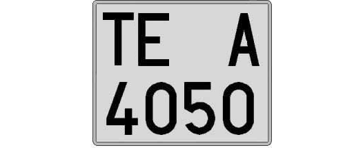 TE4050A matricula cuadrada