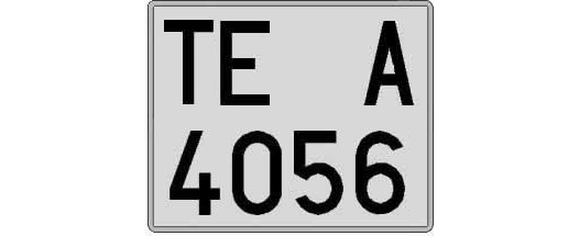 TE4056A matricula cuadrada