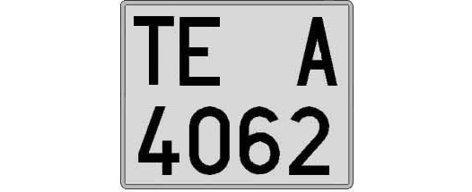 TE4062A matricula cuadrada
