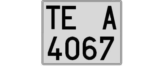 TE4067A matricula cuadrada
