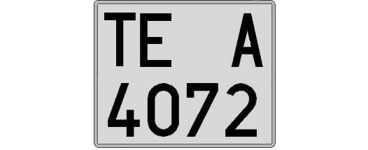 TE4072A matricula cuadrada