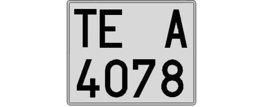 TE4078A matricula cuadrada