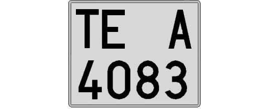 TE4083A matricula cuadrada