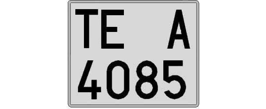 TE4085A matricula cuadrada