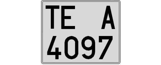 TE4097A matricula cuadrada
