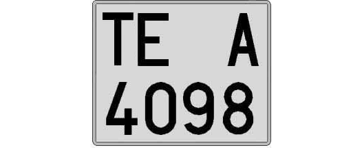 TE4098A matricula cuadrada