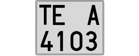TE4103A matricula cuadrada
