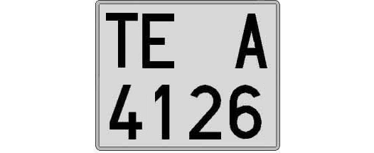 TE4126A matricula cuadrada
