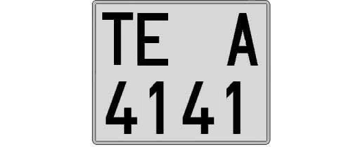 TE4141A matricula cuadrada