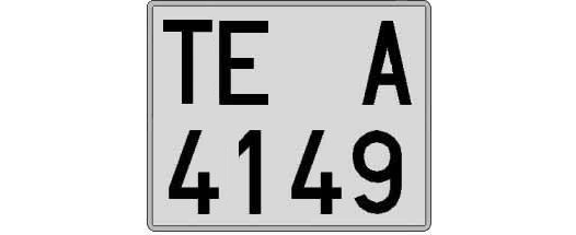 TE4149A matricula cuadrada