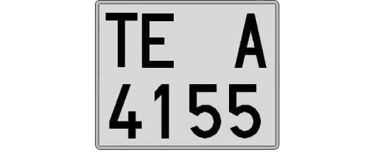 TE4155A matricula cuadrada