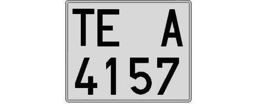 TE4157A matricula cuadrada
