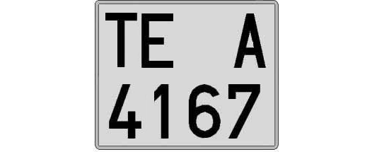 TE4167A matricula cuadrada
