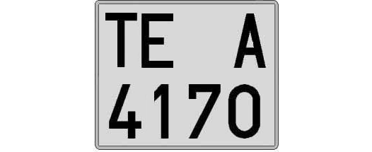 TE4170A matricula cuadrada