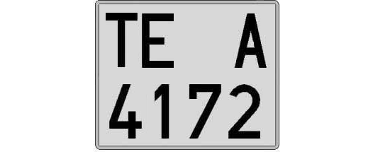 TE4172A matricula cuadrada