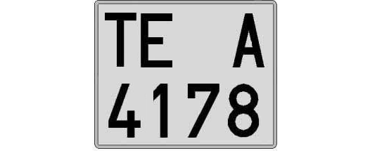 TE4178A matricula cuadrada