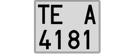 TE4181A matricula cuadrada