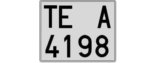 TE4198A matricula cuadrada
