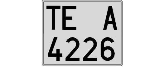 TE4226A matricula cuadrada