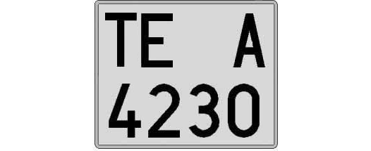 TE4230A matricula cuadrada