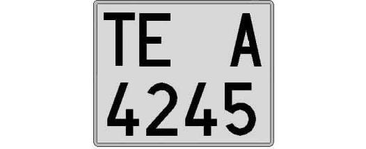 TE4245A matricula cuadrada