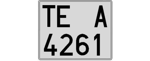 TE4261A matricula cuadrada