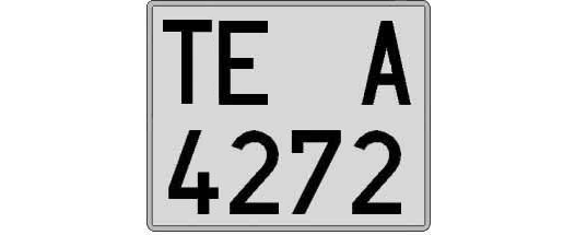 TE4272A matricula cuadrada